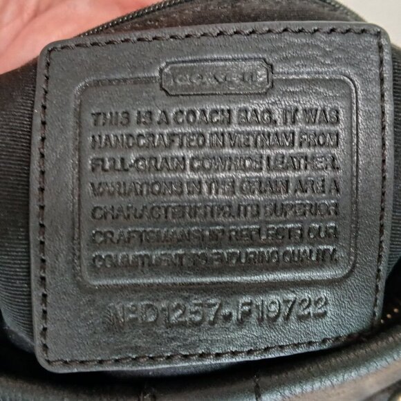 COACH Pebble Leather Chain Duffle Cross Body Shoulder Purse Black - Picture 5 of 7